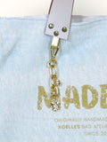 Bolsa Wallow Aqua com Alça de Couro Off White