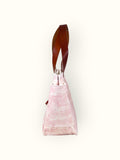 Bolsa Nuna Rosa com Alças de Couro Marrom com Zíper