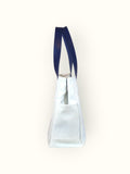 Bolsa Wallow Azul com Alça de Couro Marinho