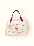 Bolsa Wallow Laranja com Alça de Couro Rosa