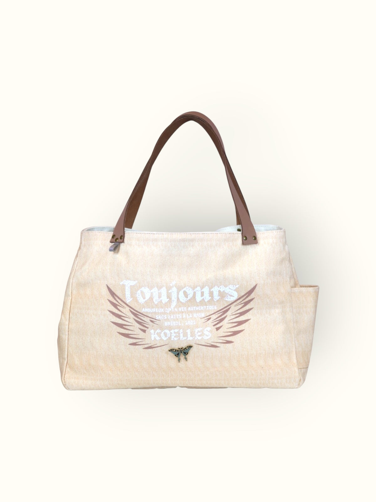 Bolsa Wallow Laranja com Alça de Couro Nude
