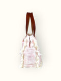 Bolsa Wallow Rosa com Alça de Couro Marrom com Zíper