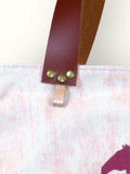 Bolsa Wallow Rosa com Alça de Couro Marrom com Zíper
