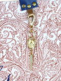 Bolsa Wallow Arabesque Terracota com Alça de Couro Marinho