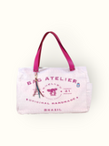 Bolsa Wallow Lilac com Alça de Couro Rosa